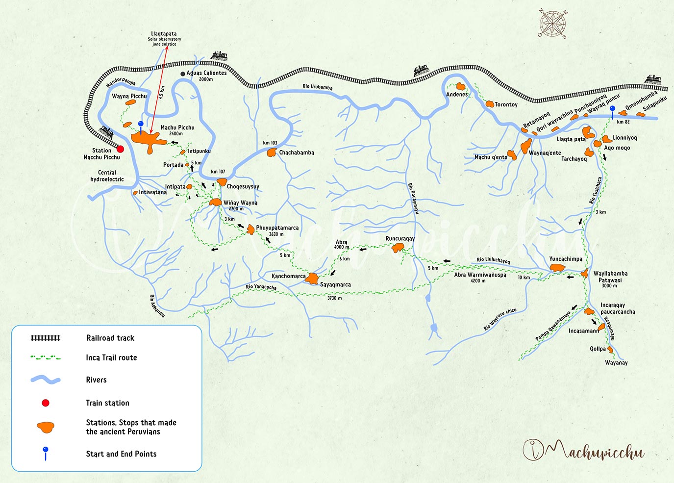 Mapa Camino Inca