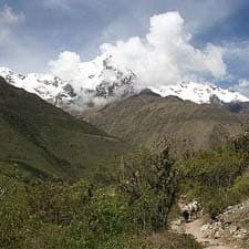 Snow mountains in Cusco and the Inca trail