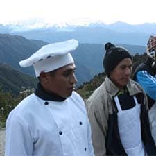 Cooks and food on the Inca Trail